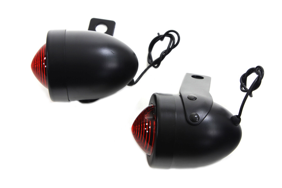 Wyatt Gatling #20-6524MB - Black Replica Red Bullet Marker Lamp Set