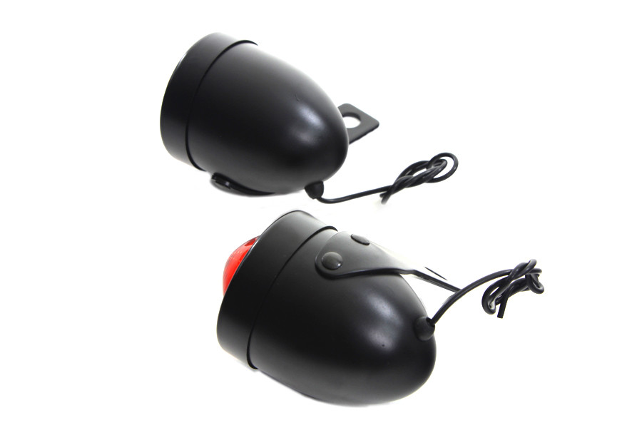 Wyatt Gatling #20-6524MB - Black Replica Red Bullet Marker Lamp Set