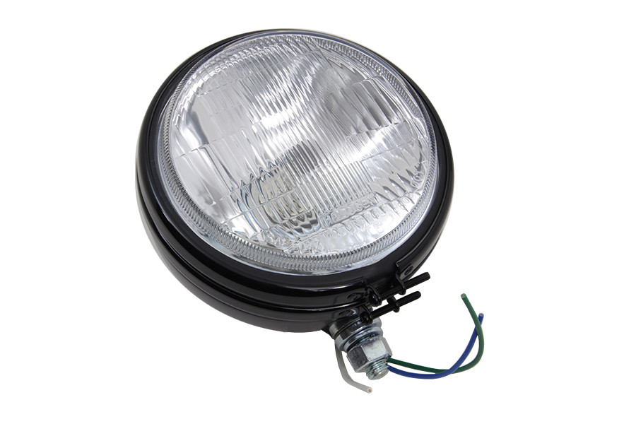 Wyatt Gatling #20-0308GBD - 5-3/4 inch Round Stock Type Black Headlamp