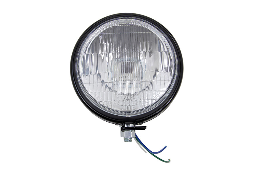 Wyatt Gatling #20-0308GBD - 5-3/4 inch Round Stock Type Black Headlamp