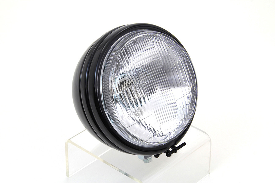 Wyatt Gatling #20-0307GBD - 5-3/4 inch Round Stock Type Black Headlamp