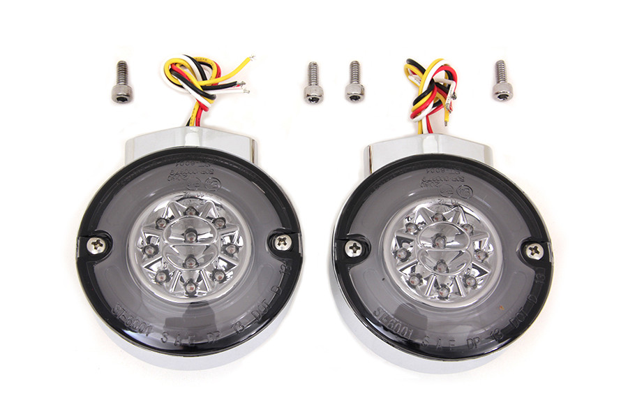 Wyatt Gatling #12-6030SKQ - Chrome LED Turn Signal Combo Assembly Set