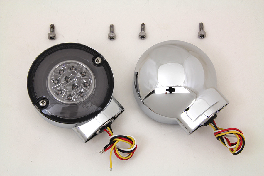 Wyatt Gatling #12-6030SKQ - Chrome LED Turn Signal Combo Assembly Set