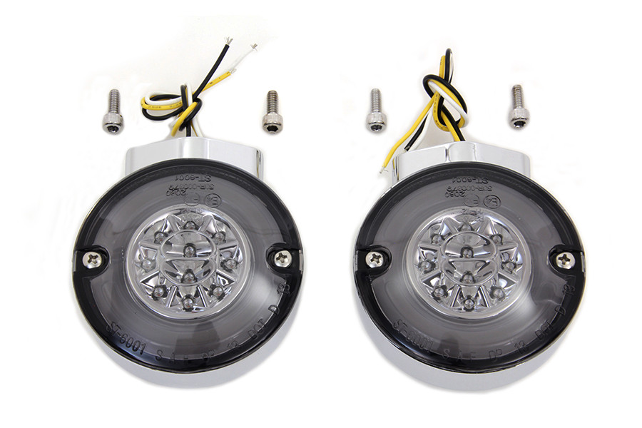 Wyatt Gatling #12-6030SFQE - Chrome LED Turn Signal Set Front