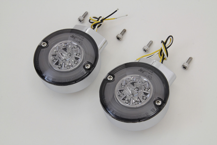 Wyatt Gatling #12-6030SFQE - Chrome LED Turn Signal Set Front