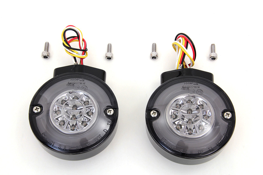 Wyatt Gatling #12-6030SKGBQ - Black LED Turn Signal Combo Assembly Set