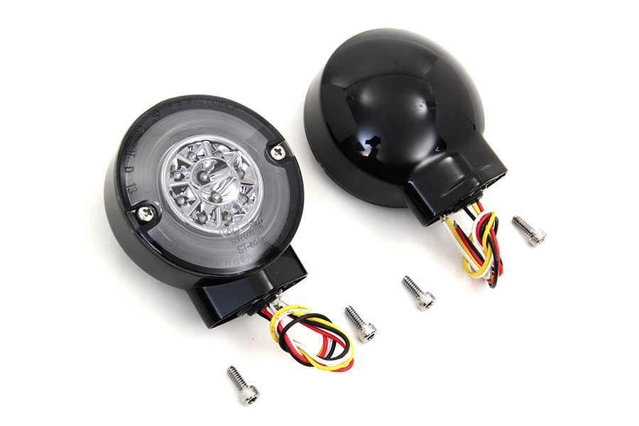 Wyatt Gatling #12-6030SKGBQ - Black LED Turn Signal Combo Assembly Set