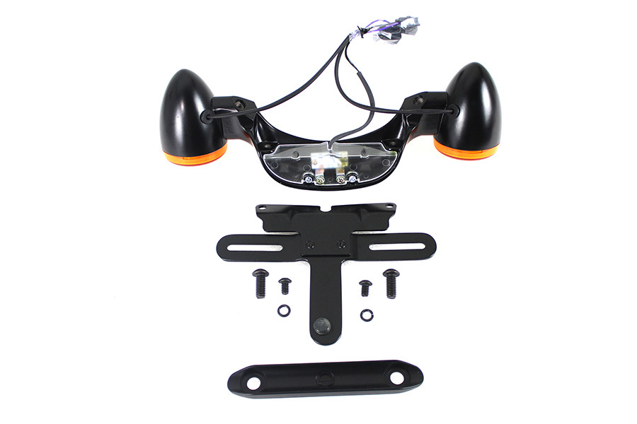 Wyatt Gatling - Black Bullet Rear Turn Signal Bar and License Plate