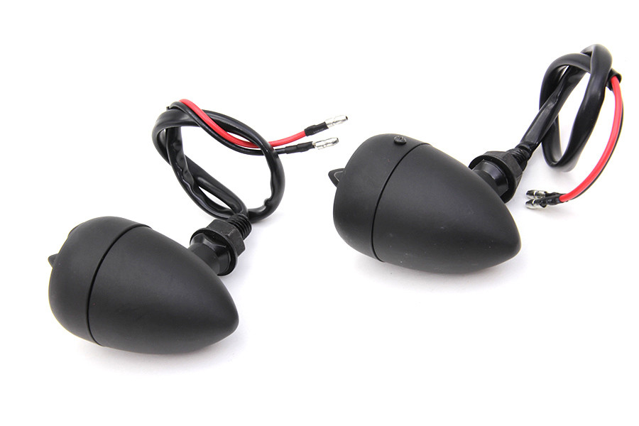 Wyatt Gatling #FTC-2004 - Black Torpedo Bullet Style Marker Lamp Set