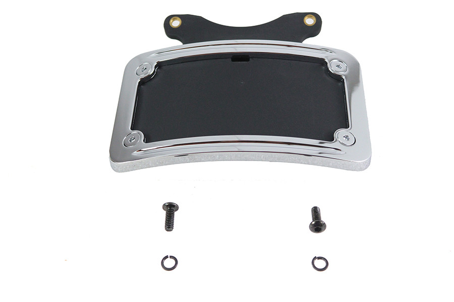 V-Twin #78661 - Chrome Curved License Plate Frame