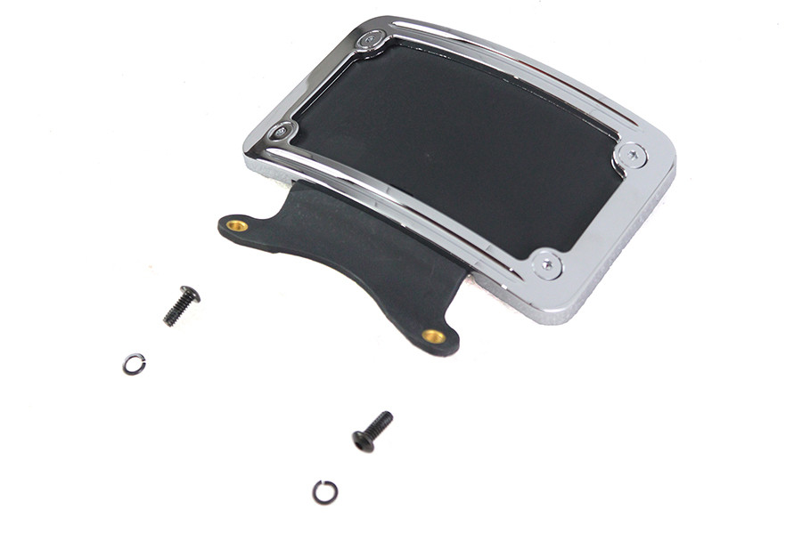 V-Twin #78661 - Chrome Curved License Plate Frame
