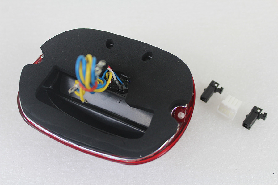 V-Twin #78473 - Red Lens Tail Lamp with LED Turn Signals