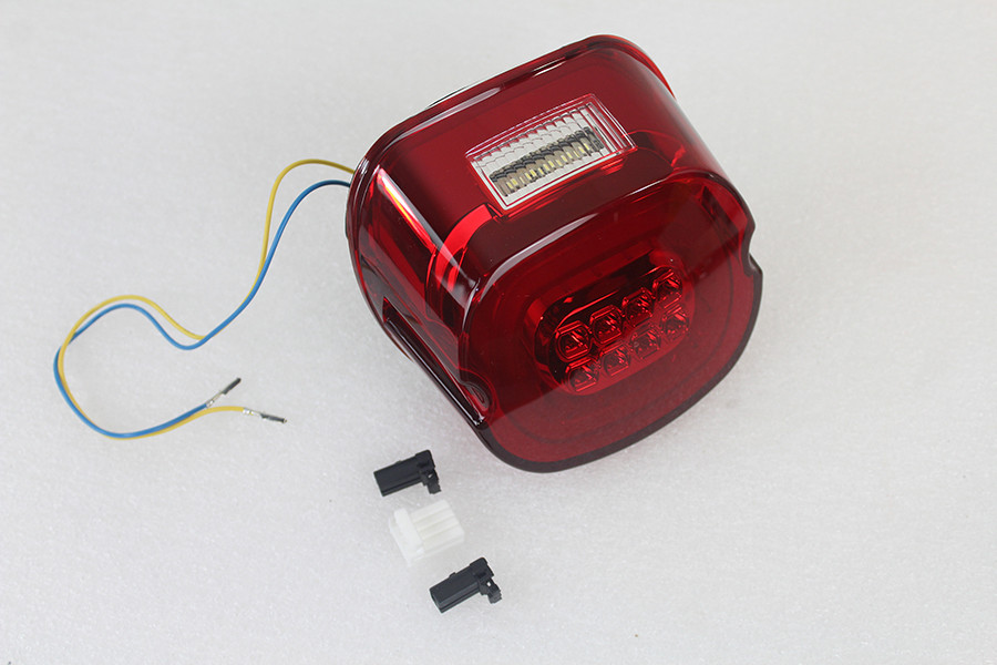 V-Twin #78473 - Red Lens Tail Lamp with LED Turn Signals