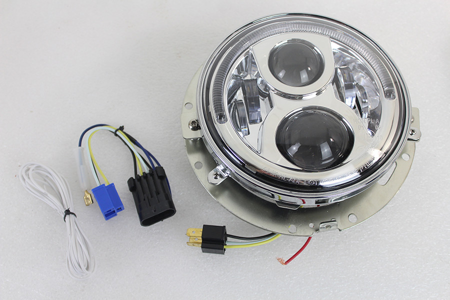 Wyatt Gatling #DG-HED-5570CA - 7 inch LED Headlamp Assembly Chrome