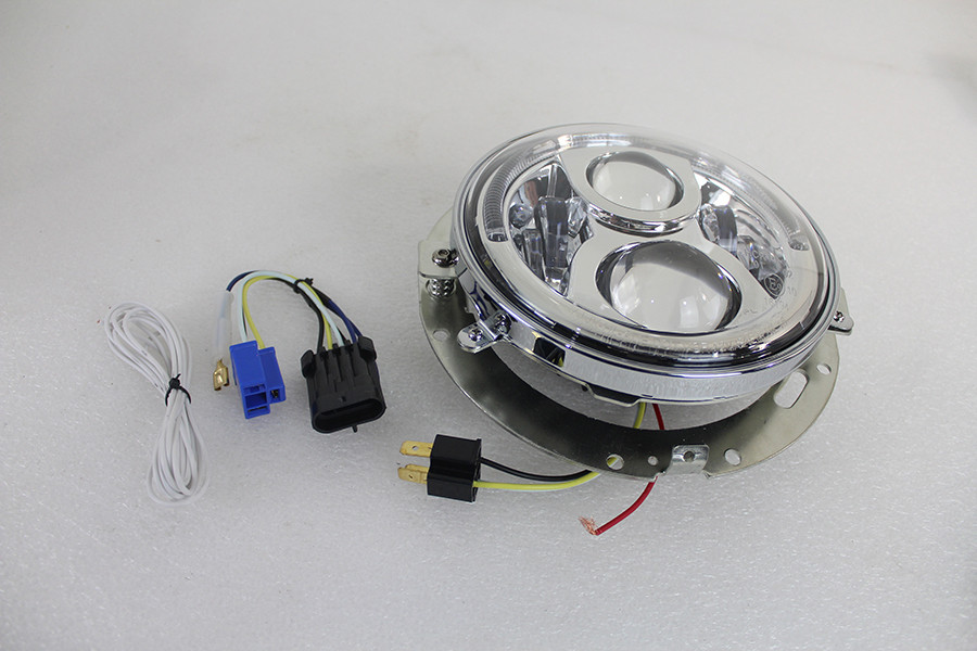 Wyatt Gatling #DG-HED-5570CA - 7 inch LED Headlamp Assembly Chrome