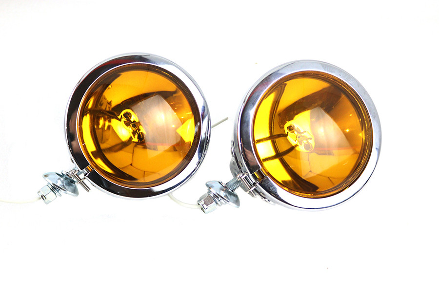 V-Twin - 12 Volt Amber Spotlamp Set