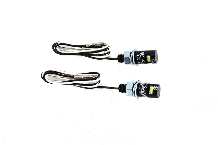 V-Twin #75839B - Black Burdett License Plate Bolt Set with LED