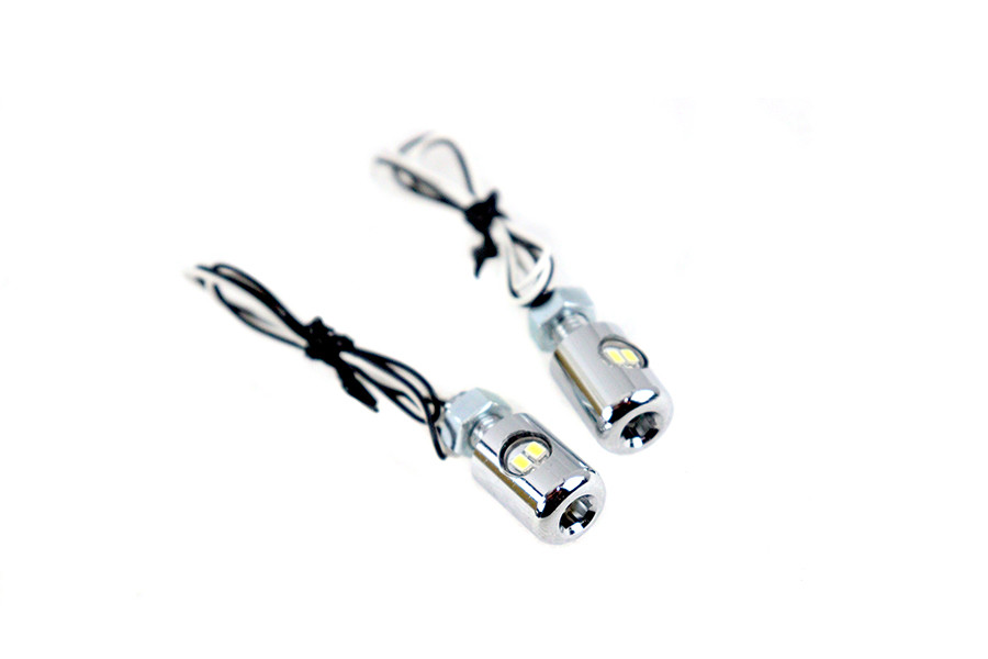 V-Twin #75840 - Chrome Hagler License Plate Bolt Set with LED