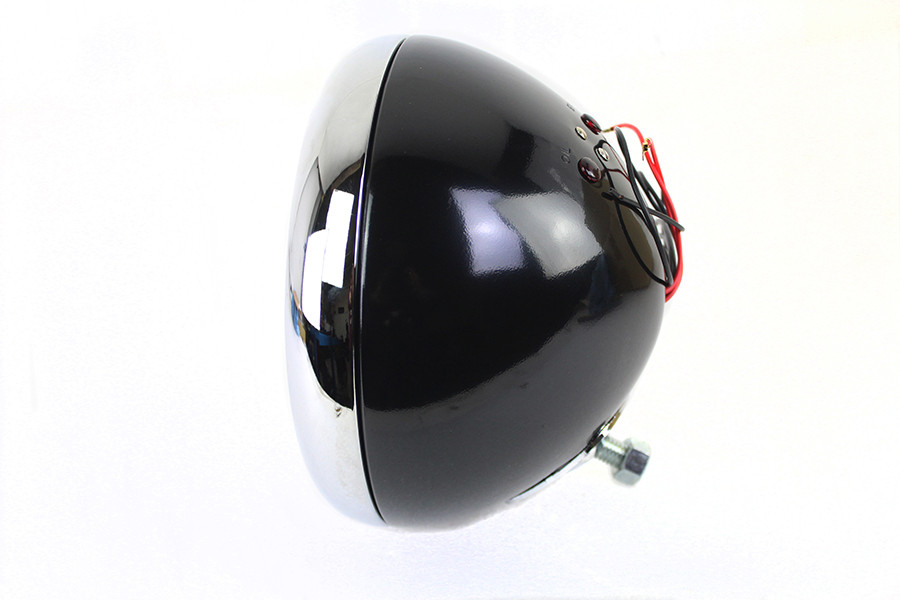 V-Twin - 7 inch 6 Volt LED Headlamp Black