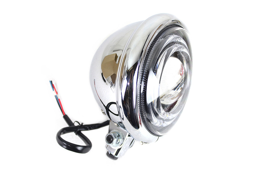 Wyatt Gatling - 5-3/4 inch Bates Style LED Headlamp Chrome