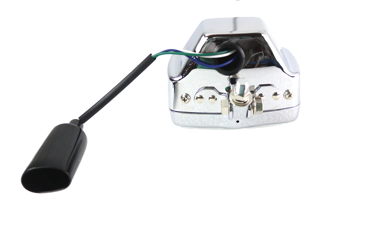 V-Twin #83097 - 12 Volt Chopper Rectangular Headlamp Chrome