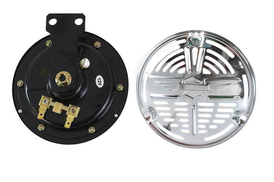 V-Twin - 12 Volt Spring Horn with Chrome Face