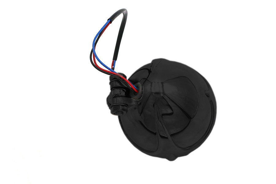V-Twin - 4-1/2 inch Pirate Headlamp Black with Aluminum Grill