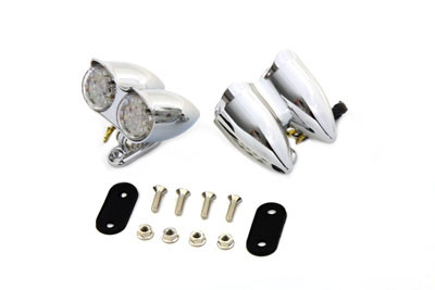 Wyatt Gatling #L24-6623CCLEDE - Chrome Oval Tail Lamp Assembly Red and Amber LED