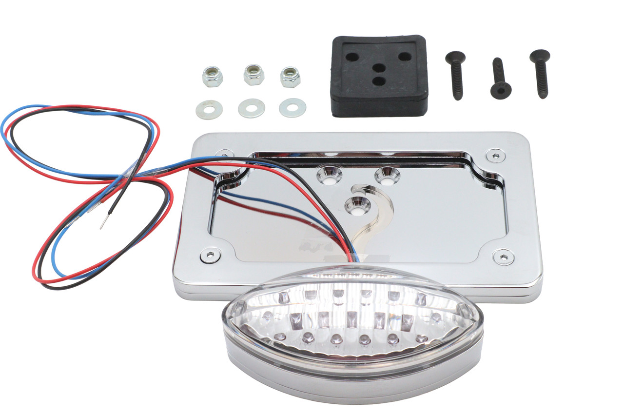 Wyatt Gatling #76830 - Chrome Billet Fender Mount LED Tail Lamp with Clear Lens