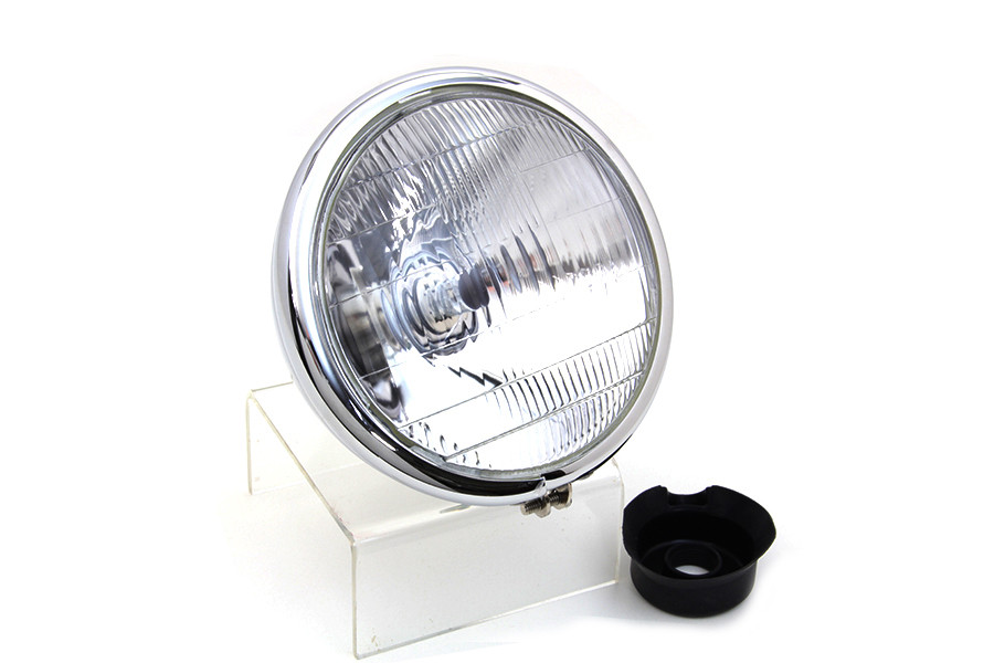V-Twin - 6-1/2 inch Spring Fork Headlamp Chrome