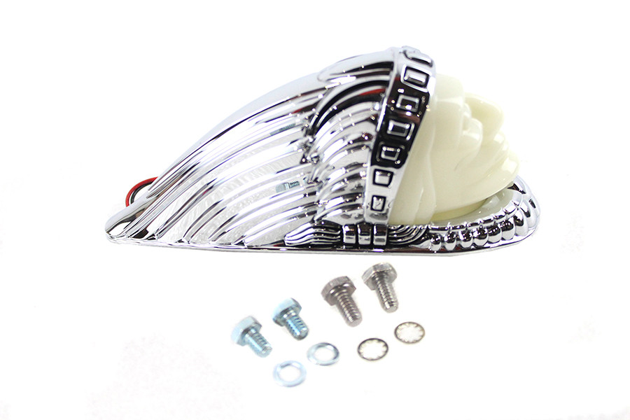 V-Twin #78658 - Indian Face Front Fender Lamp Chrome