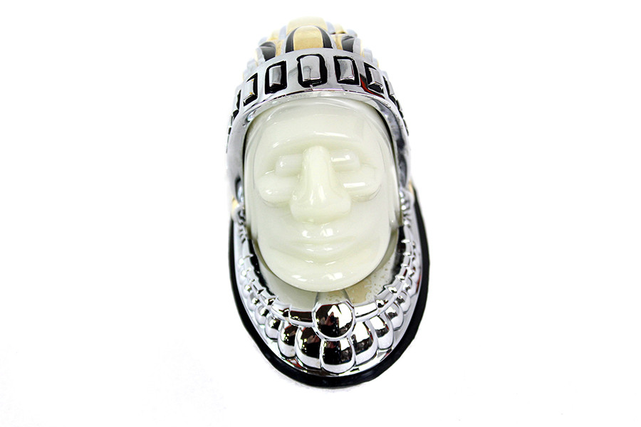 V-Twin #78658G - Indian Face Front Fender Lamp Gold and Chrome
