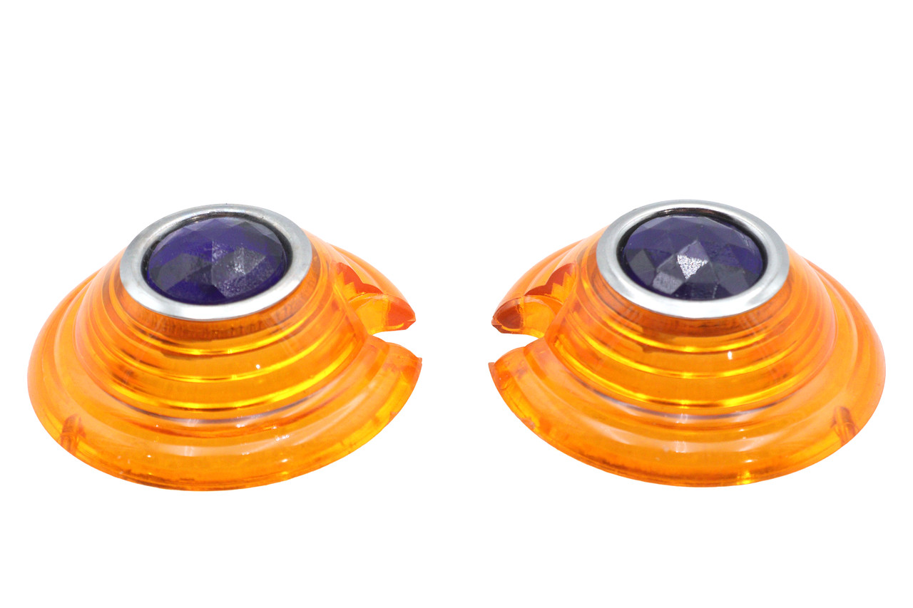 Wyatt Gatling - Marker Lamp Lens Amber with Blue Dot Bullet Style