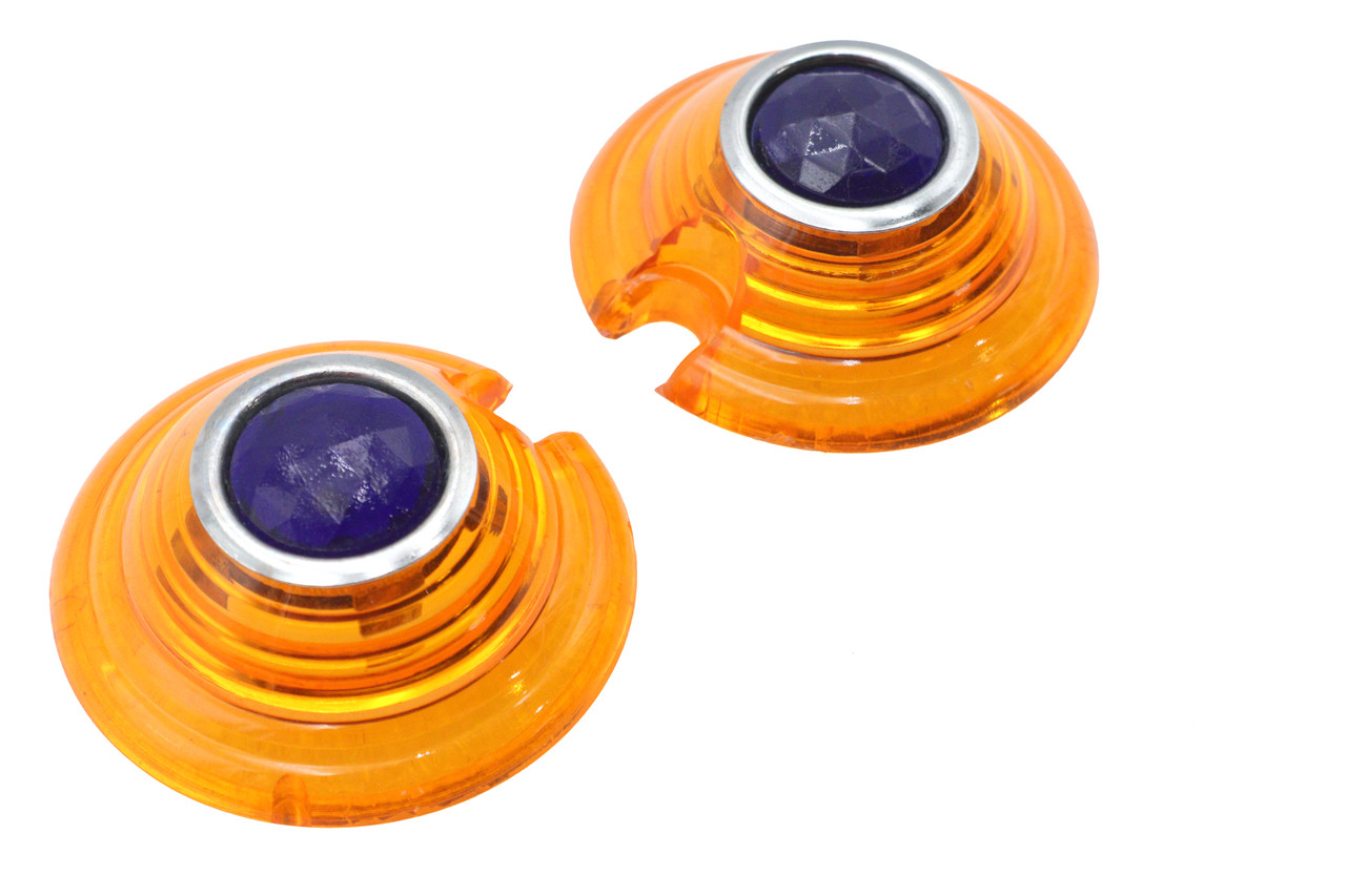 Wyatt Gatling - Marker Lamp Lens Amber with Blue Dot Bullet Style