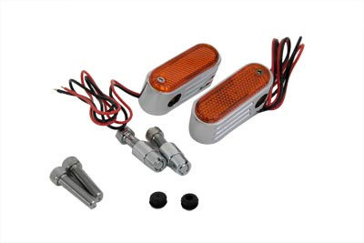 Wyatt Gatling #12-6037D - Chrome Marker Lamp Set with Amber Lens