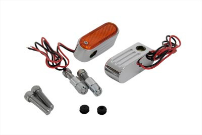 Wyatt Gatling #12-6037D - Chrome Marker Lamp Set with Amber Lens