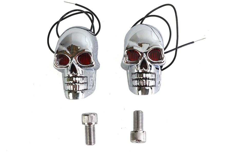 Wyatt Gatling #75053R - 2 inch Chrome Skull Marker Lamp