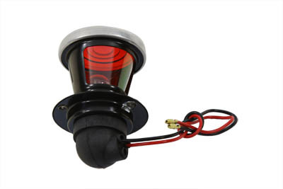 Wyatt Gatling #L24-65E9 - Replica P&H 2 inch Round Tail Lamp with Bulb Black