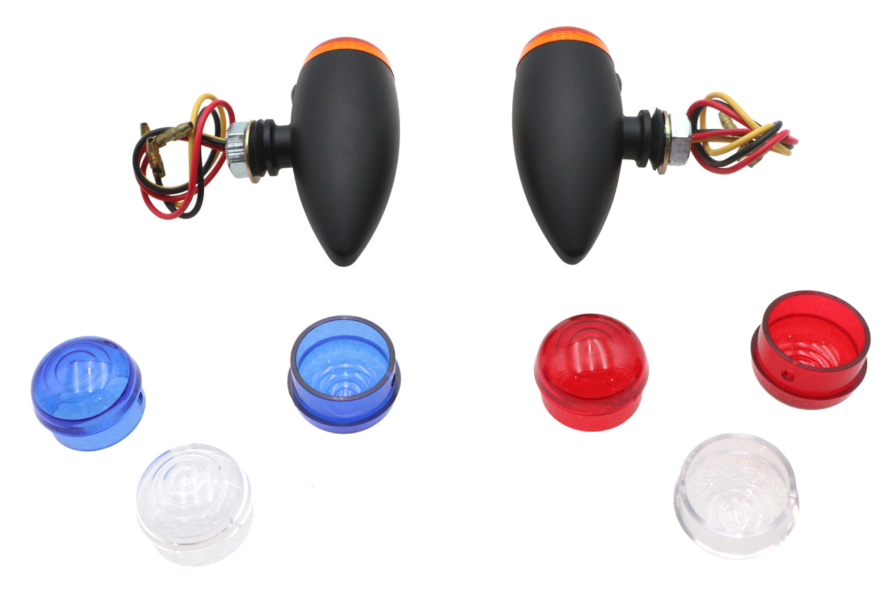 Wyatt Gatling #20-6589SBLEDK - Mini LED Bullet Amber Lens Marker Lamp Set