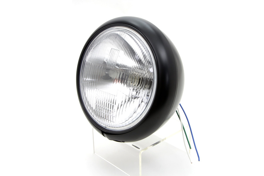 Wyatt Gatling #20-6004HMB - 7 inch Headlamp Assembly H-4 Type Black