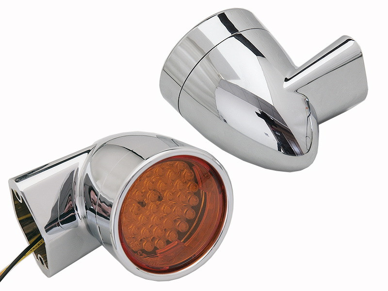 Wyatt Gatling #161847 - Chrome Revox Bullet LED Rear Turn Signal Set