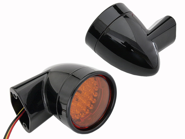 Wyatt Gatling #161848 - Black Revox Bullet LED Front Turn Signal Set