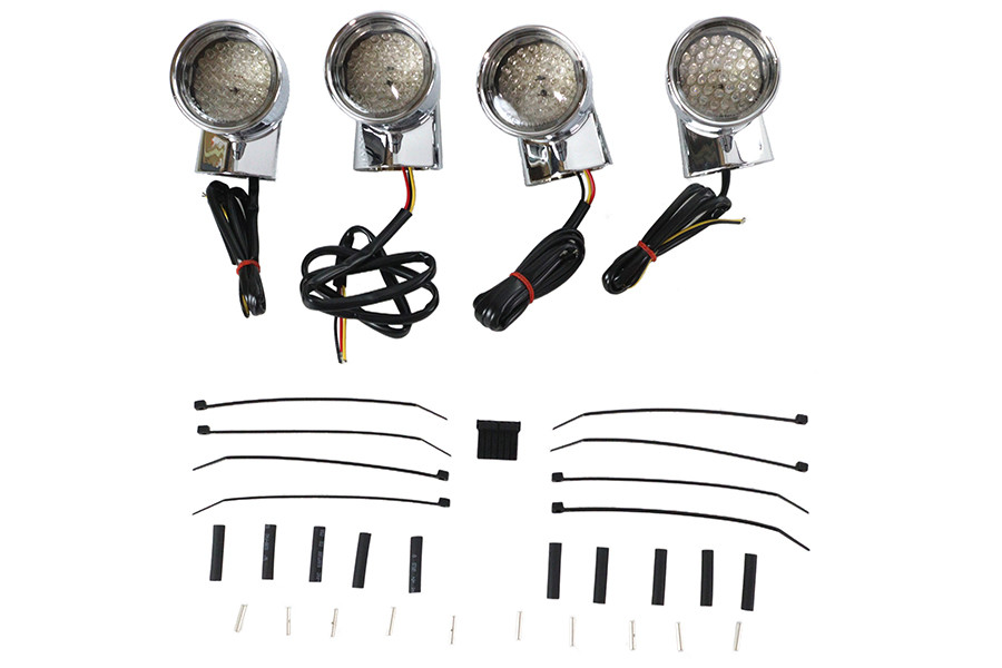 Wyatt Gatling #161842 - Chrome Revox Bullet LED Turn Signal Lamp Kit