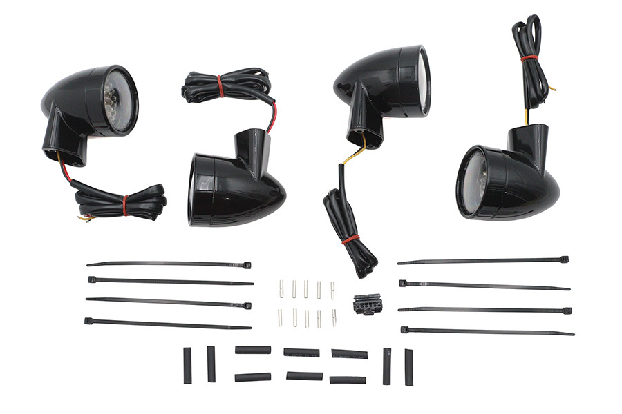 Wyatt Gatling #161843 - Black Revox Bullet LED Turn Signal Lamp Kit