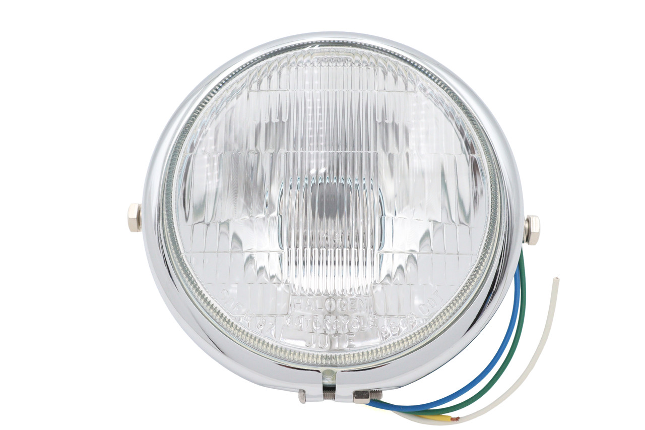 Ultima #8-196 - 5-3/4 inch Round Headlamp Chrome Side Mount