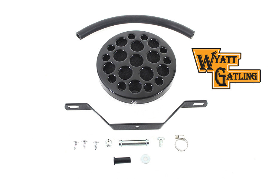 Wyatt Gatling #13407B - Wyatt Gatling Black Drilled Air Cleaner