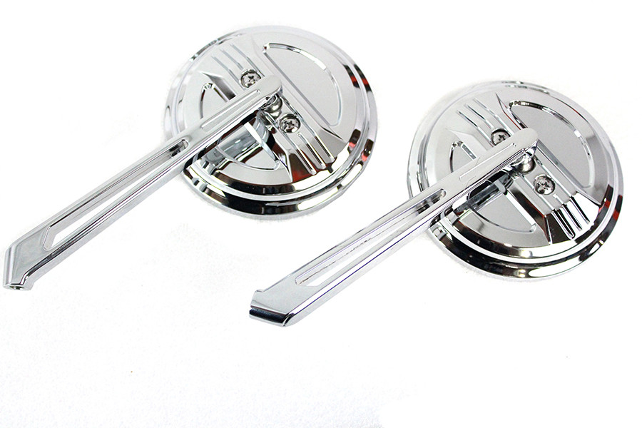 Wyatt Gatling #77959B4 - Air Flow Mirror Set with Straight Billet Stems