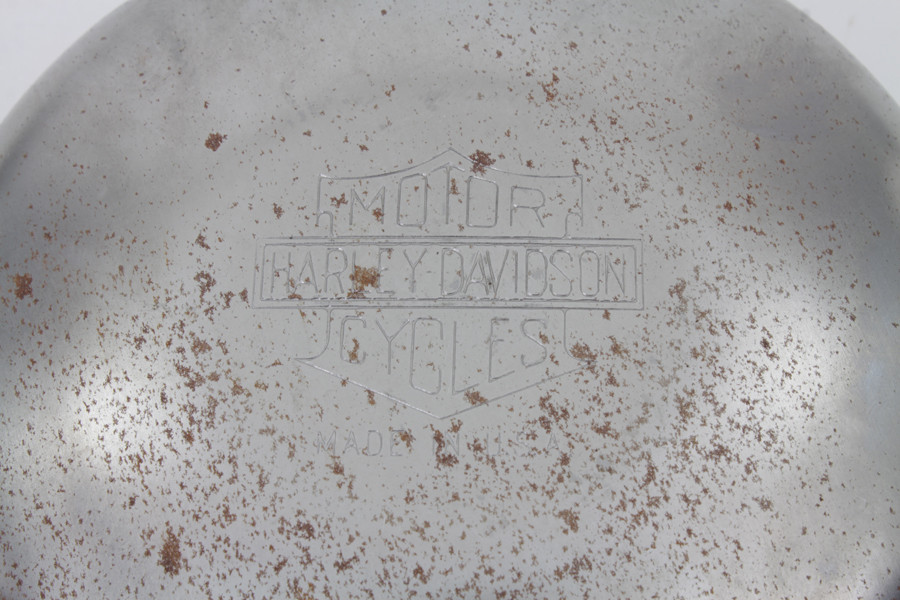 V-Twin #B-8843-HD - Raw 6 inch Air Cleaner Cover with Logo