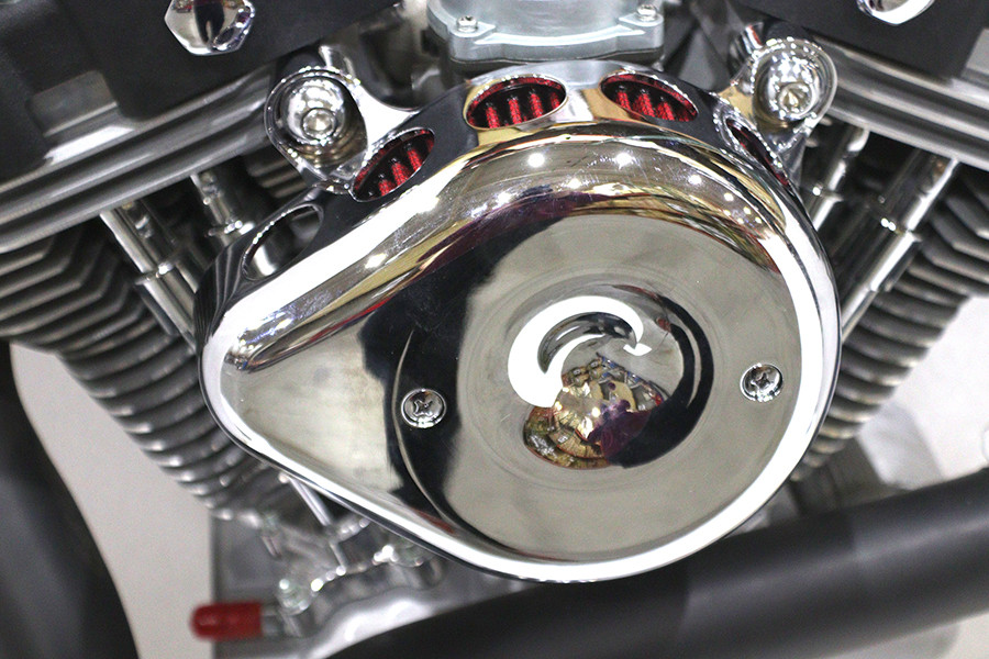 V-Twin #78930 - Mini Teardrop Air Cleaner Kit Chrome