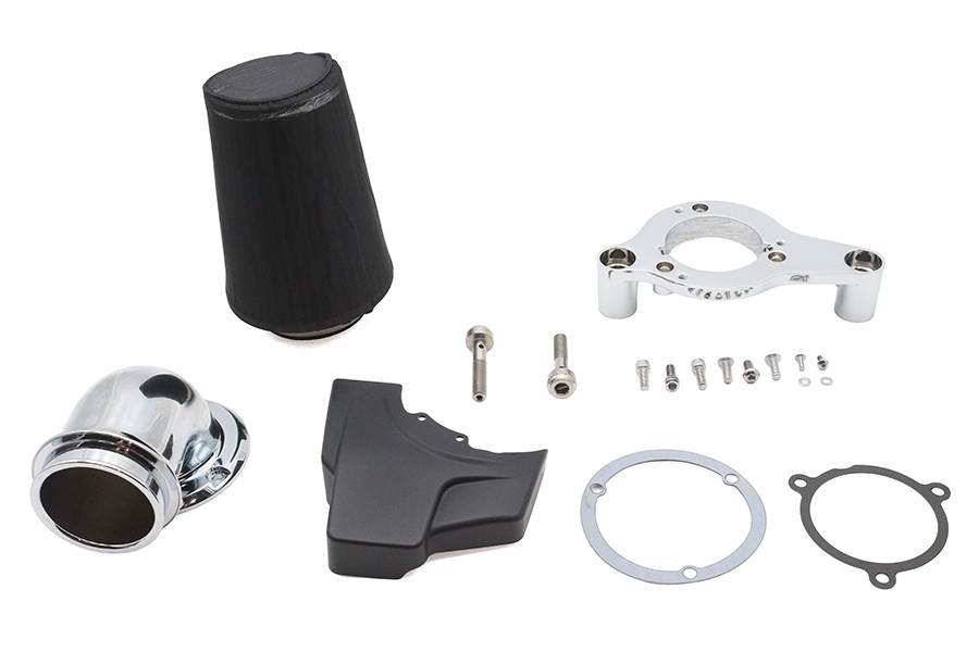 V-Twin #78672 - M8 Heavy Breather Air Cleaner Kit Chrome